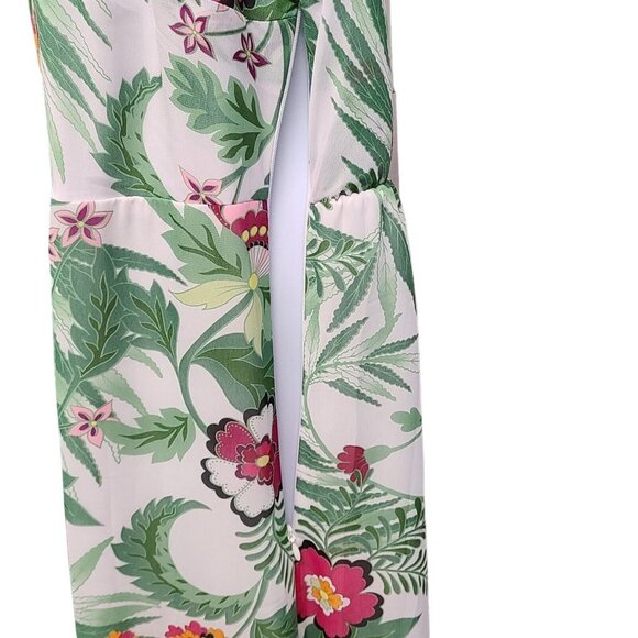 Kate  Mallory Womans 1X Floral Print Maxi Dress Draped Back Front Slits … - Picture 4 of 8